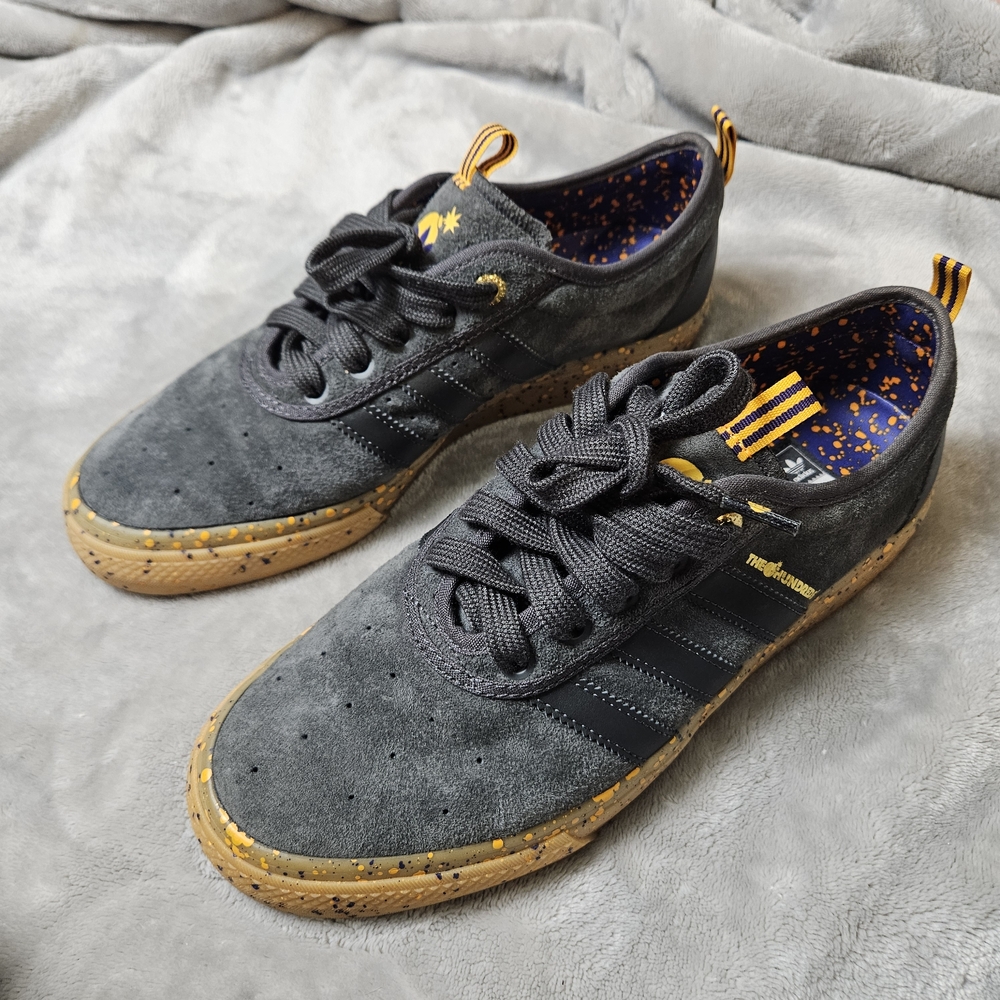 Adidas x NBA Suede Low Sneakers Gray/Yellow – Men’s Size 9